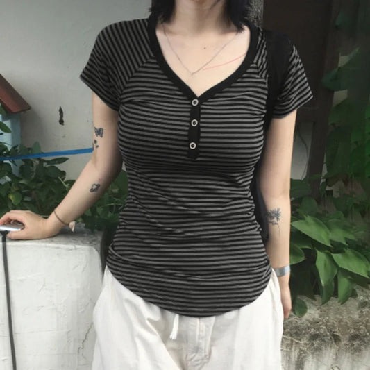 Short Sleeve Henley Top