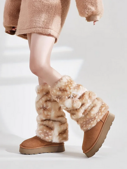 Fawn Pom-Pom Leg Warmers
