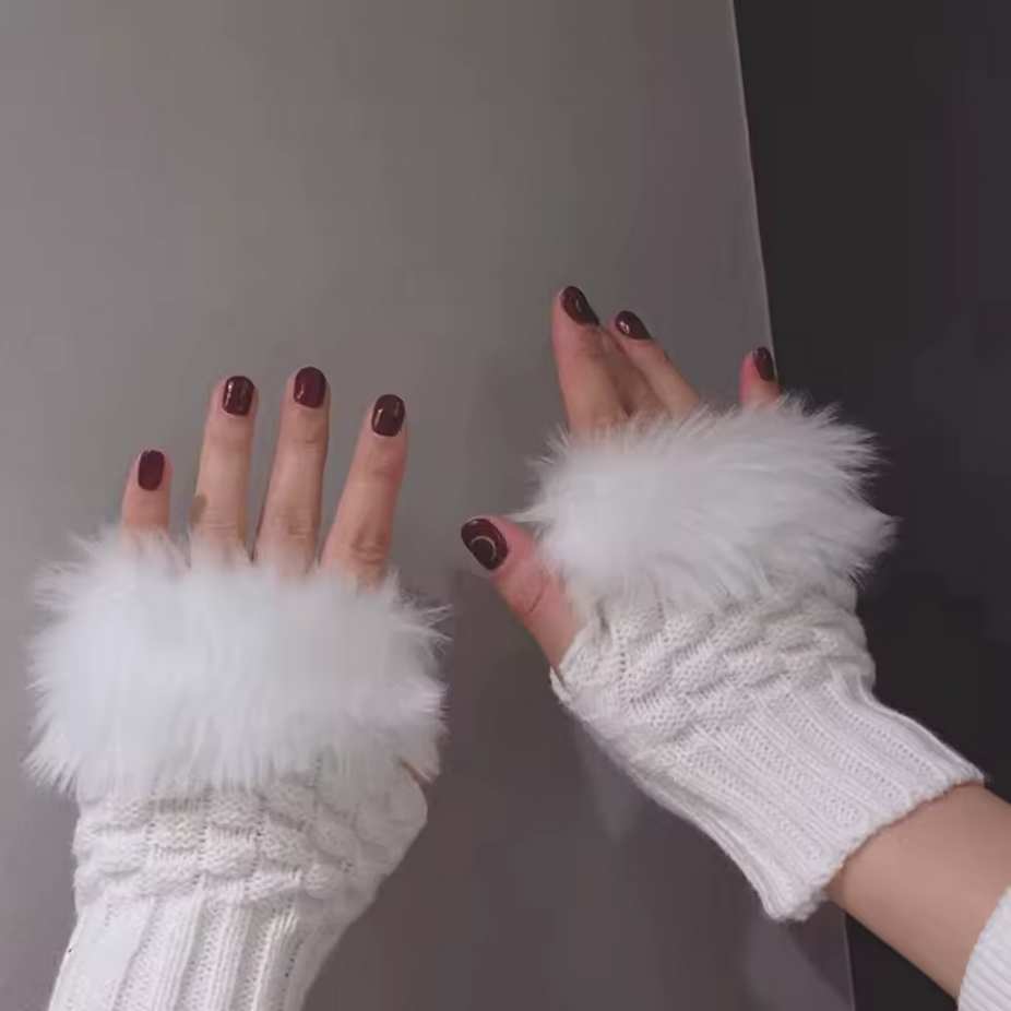 Fingerless Faux Fur Gloves