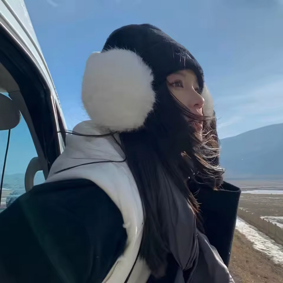 White Faux Fur Earmuffs