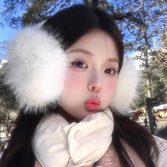 White Faux Fur Earmuffs