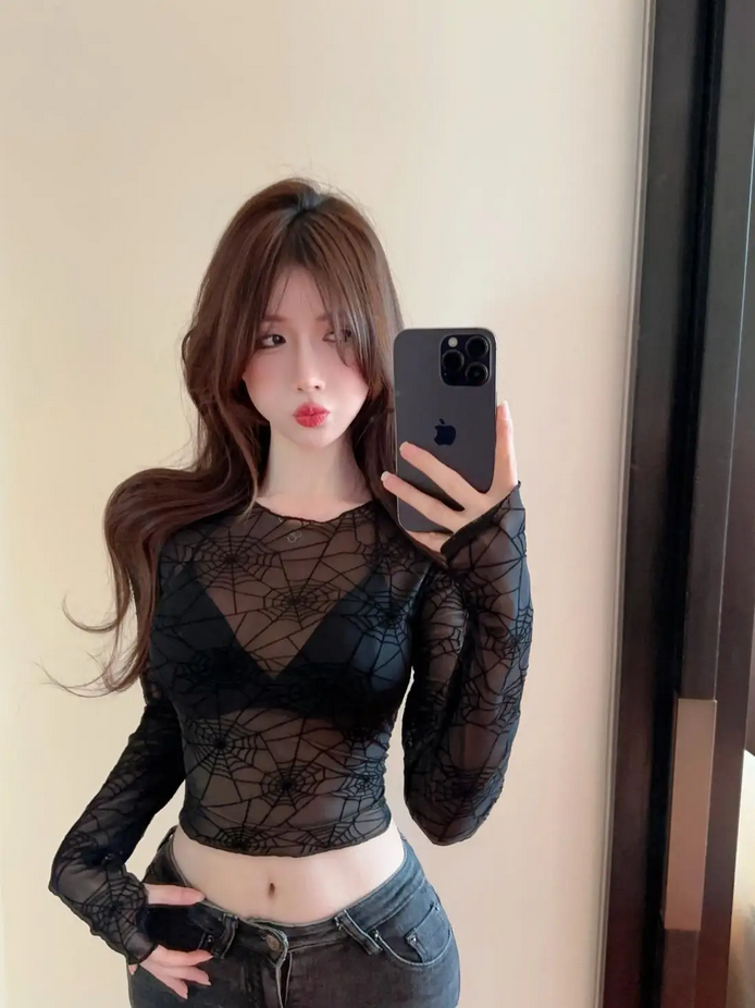 Gothic Spiderweb Top