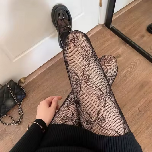 Bow Pattern Tights