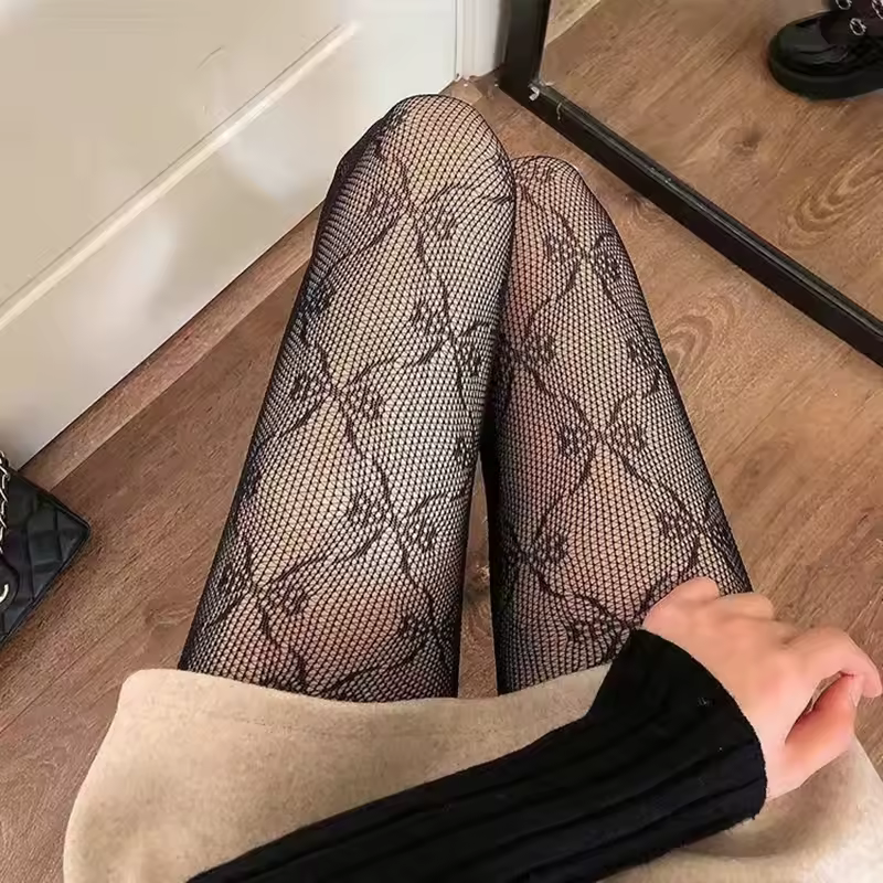 Bow Pattern Tights