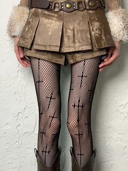Cross Pattern Tights