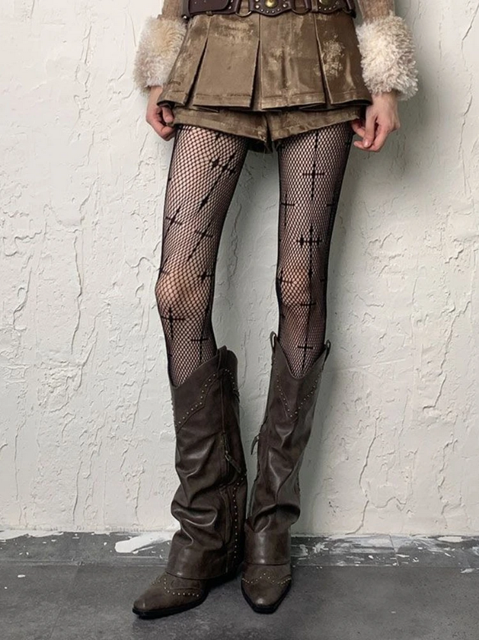 Cross Pattern Tights