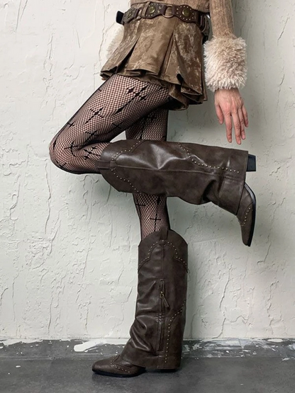Cross Pattern Tights
