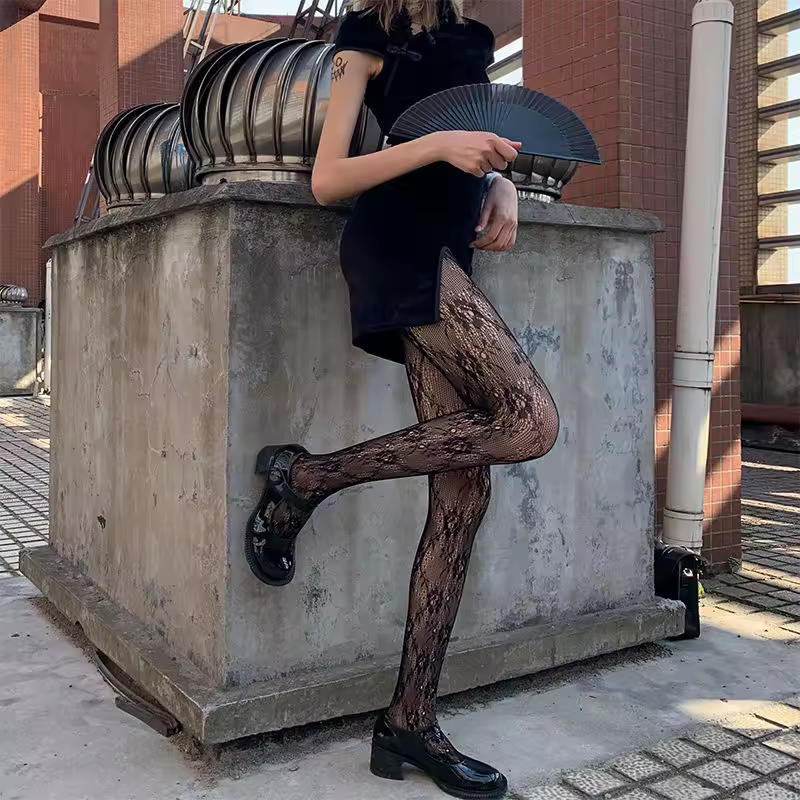 Floral Pattern Tights