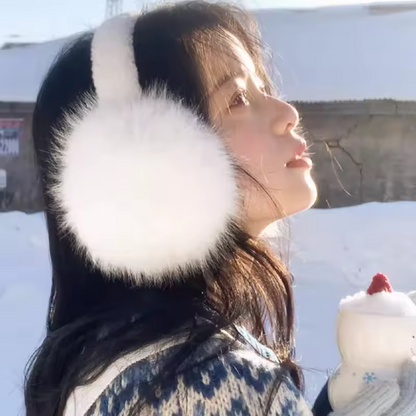 White Faux Fur Earmuffs