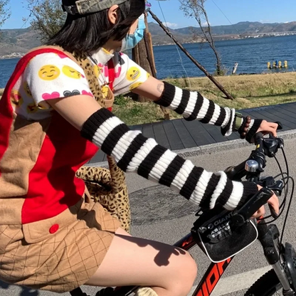 Grunge Striped Arm Sleeves